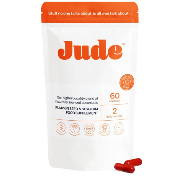 Frasco de suplementos Jude para control de vejiga femenina