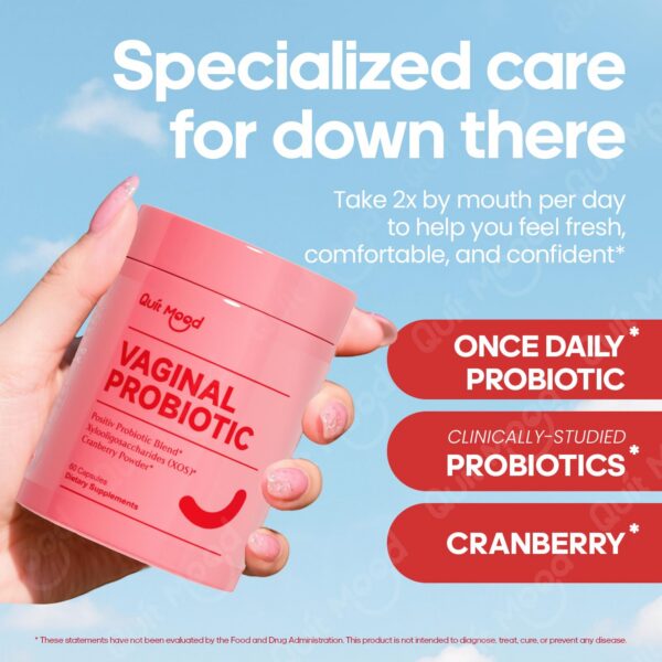 Version 1.0.0 Frasco de suplementos Quit mood probióticos para balance femenino