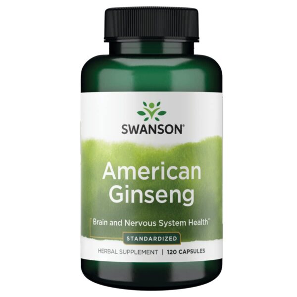Frasco de Swanson Ginseng Americano STD 120 cápsulas