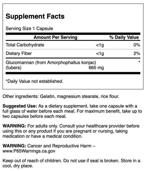 Version 1.0.0 Frasco Swanson Glucomanano raíz konjac y fibra natural