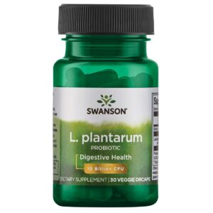Frasco Swanson L Plantarum suplemento digestivo 30 cápsulas vegetales
