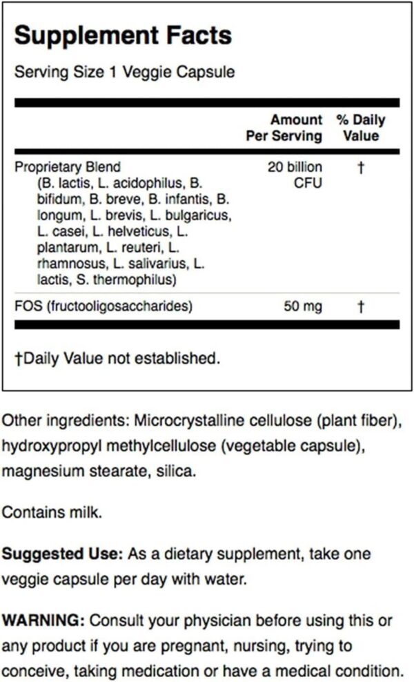 Version 1.0.0 Frasco de Swanson probiótico con prebiótico FOS para sistema digestivo