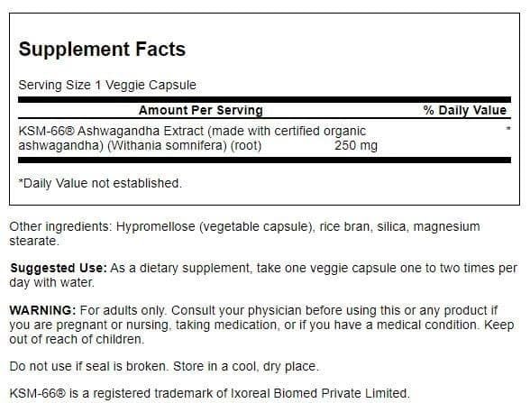 Frasco Swanson Ultimate Ashwagandha KSM-66 paquete de 4