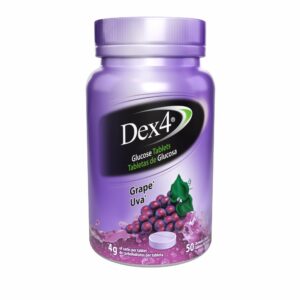 Frasco tabletas Dex4 glucosa sabor uva 50 unidades