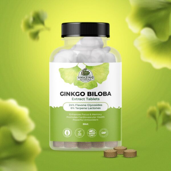 Version 1.0.0 Frasco de tabletas de extracto de ginkgo biloba Amazing Botanicals