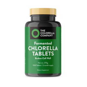 Frasco de tabletas fermentadas de chlorella The Chlorella Company 1350