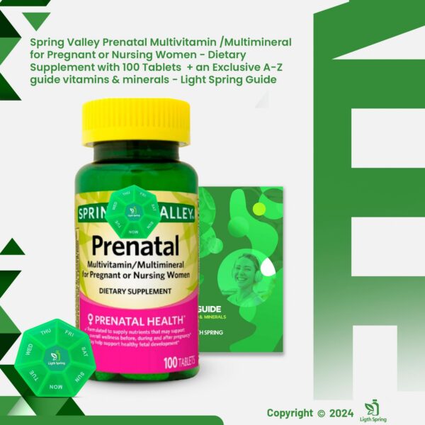 Frasco de tabletas multivitamínico prenatal LightSpring