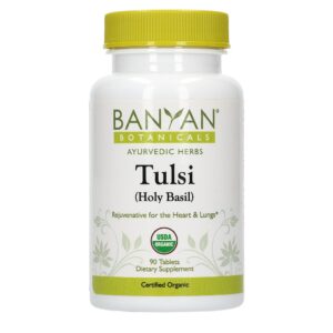 Version 1.0.0 Frasco de tabletas orgánicas Banyan Botanicals Tulsi albahaca santa
