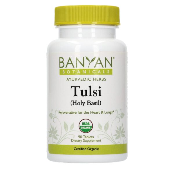 Version 1.0.0 Frasco de tabletas orgánicas Banyan Botanicals Tulsi albahaca santa