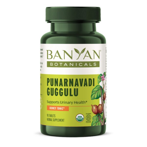 Frasco tabletas orgánicas Punarnavadi Guggulu Banyan Botanicals