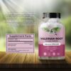 Frasco de tabletas orgánicas valeriana Amazing Botanicals 200mg