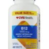 Frasco de tabletas vitamina B12 CVS Health 1000mcg 400 unidades