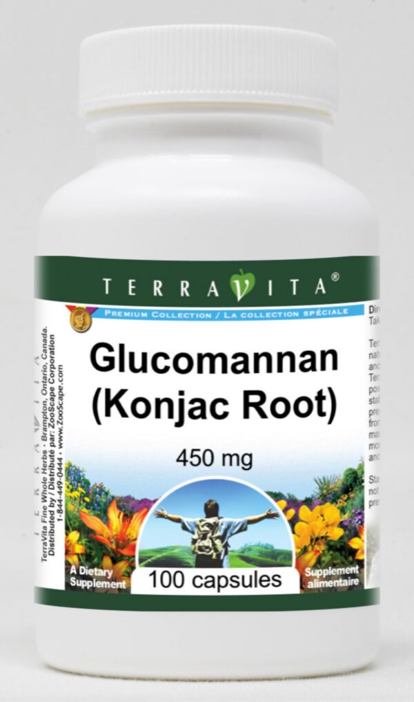 Frasco TerraVita Glucomanano 450 mg 100 cápsulas