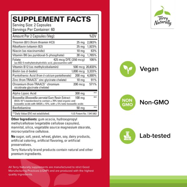 Cápsulas veganas para apoyo a los nervios y circulación de Terry Naturally