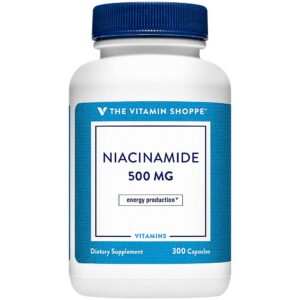 Frasco The Vitamin Shoppe Niacinamida 500 mg 300 cápsulas