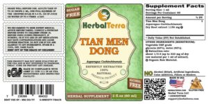 Frasco de extracto líquido natural Tian Men Dong 2 onzas Herbal Terra