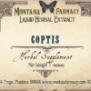Frasco de tintura herbal Coptis extracto natural Montana Farmacy