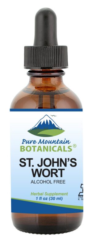 Frasco tintura hierba de San Juan Pure Mountain Botanicals 1 onza