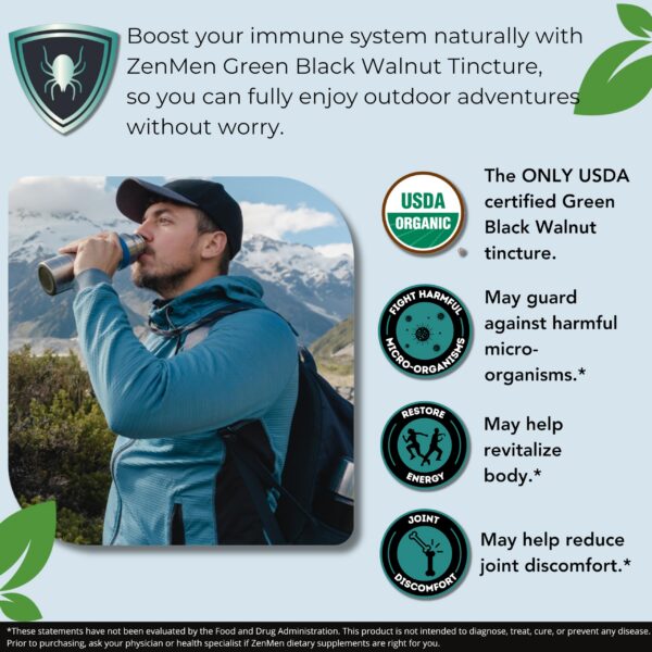 Frasco de tintura Zenmen nogal negro para apoyo inmunológico