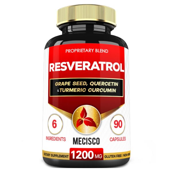Frasco de Trans Resveratrol Mecisco 1000 mg 90 cápsulas