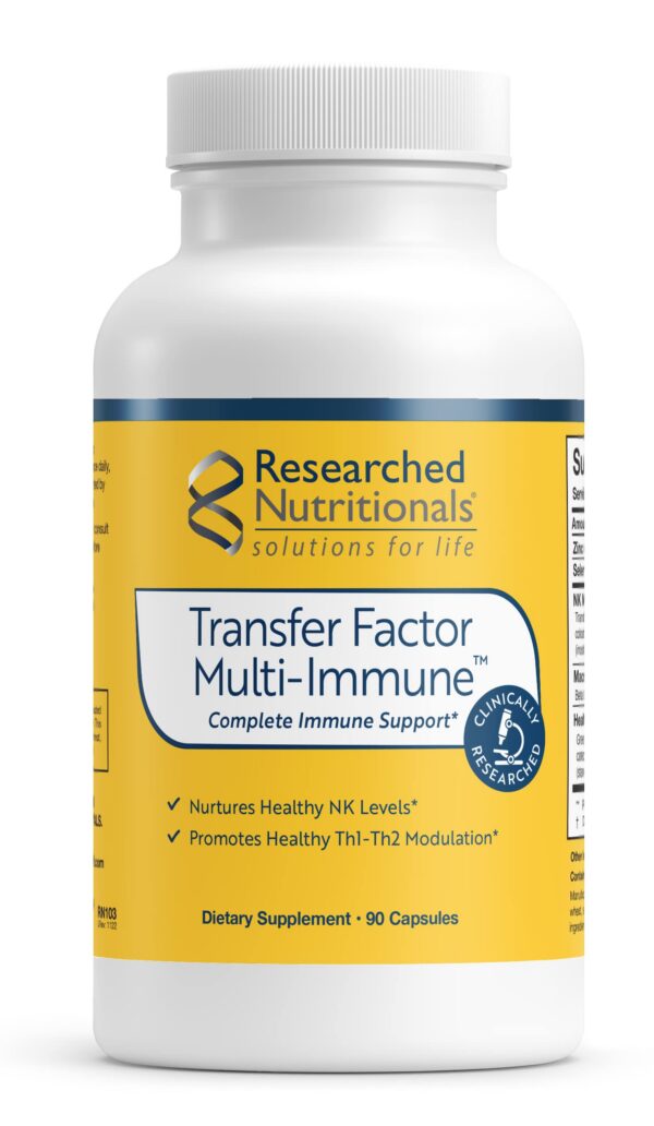Frasco de Transfer Factor Multi-Immune Researched Nutritionals