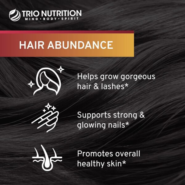 Frasco TRIO NUTRITION Hair Abundance suplemento vitamina para cabello