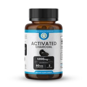 Frasco TRUEMED cápsulas carbón activado 1200mg 60 veggie caps