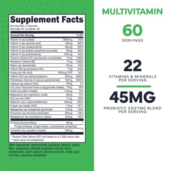 Frasco de Multivitaminas Type Zero mostrando cápsulas