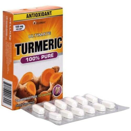Frasco Ultimate Turmeric 100% puro 12 cápsulas suplemento natural