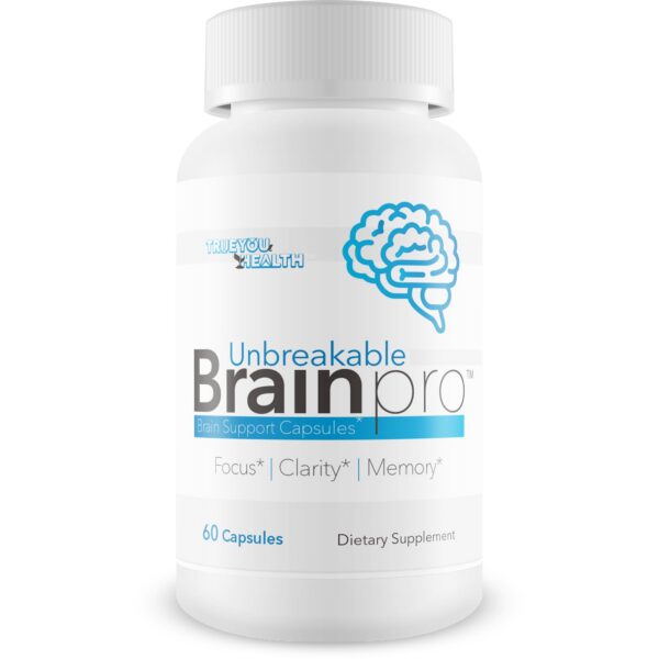Frasco Unbreakable Brain Pro suplemento para memoria y enfoque