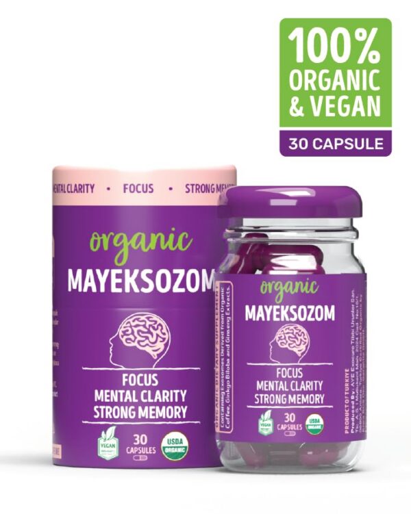 Frasco unisex suplemento vegano Mayeksozom 30 cápsulas para memoria