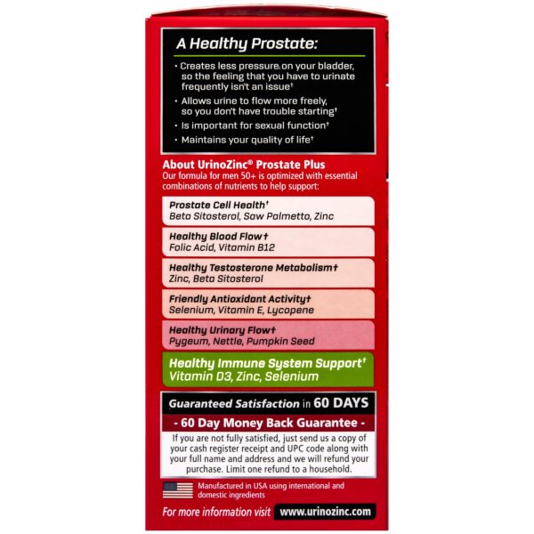 Frasco Urinozinc Prostate Plus 120 cápsulas