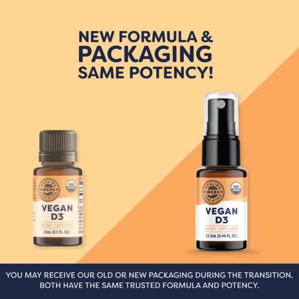 Frasco Vimergy D3 vegano líquido para función inmune y huesos sanos