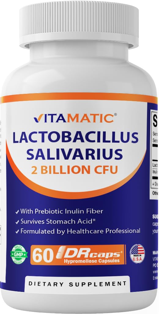Frasco Vitamatic Lactobacillus Salivarius 60 cápsulas