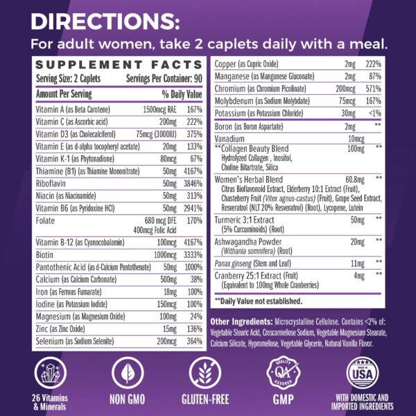 Frasco Vitamin World 180 cápsulas multivitamínico