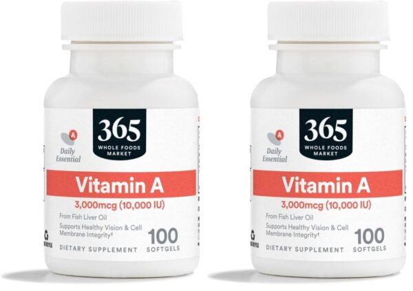 Frasco de Vitamina A 10,000 UI 365 by Whole Foods Market