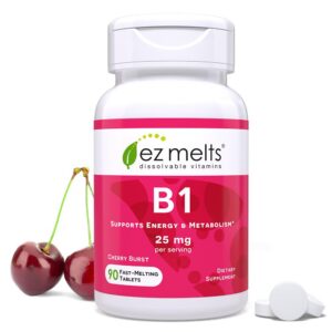 Frasco de vitamina b1 disoluble EZ Melts sin azúcar 90 cápsulas