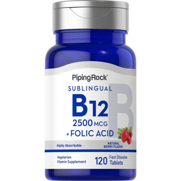 Frasco Vitamina B12 Piping Rock 2500 mcg sublingual
