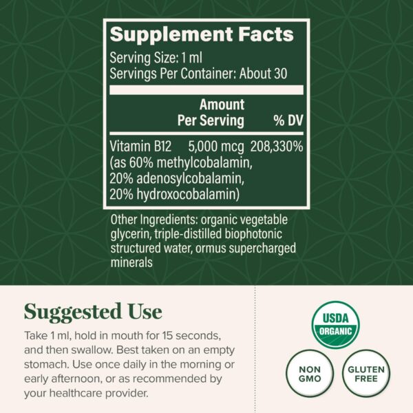 Frasco vitamina B12 vegana Global Healing Center 30 ml