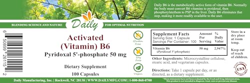 Frasco vitamina B6 eficiente Daily Manufacturing