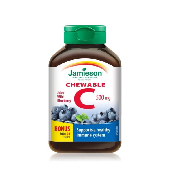 Frasco Vitamina C Jamieson 500 mg Arándano Silvestre 120 cápsulas