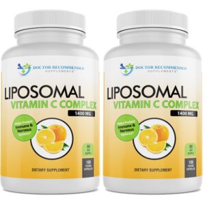 Frasco Vitamina C Liposomal 1400mg Doctor Recommended 180 cápsulas