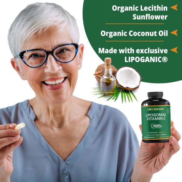 Version 1.0.0 Frasco vitamina C liposomal Life's Fortune paquete 180 cápsulas