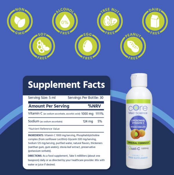 Frasco de Vitamina C liposomal líquido