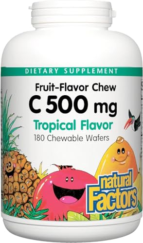 Frasco Vitamina C masticable 500mg para niños Natural Factors