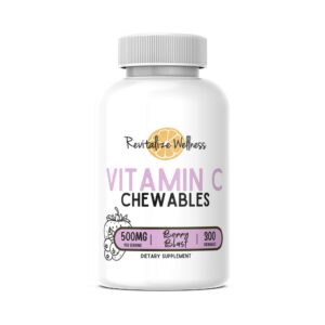 Frasco de vitamina C masticable Revitalize Wellness sabor Berry