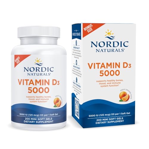 Frasco vitamina d3 5000 ui nordic naturals sabor naranja