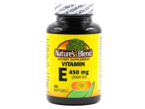 Frasco de vitamina E NAT B 1000 UI 100 cápsulas blandas