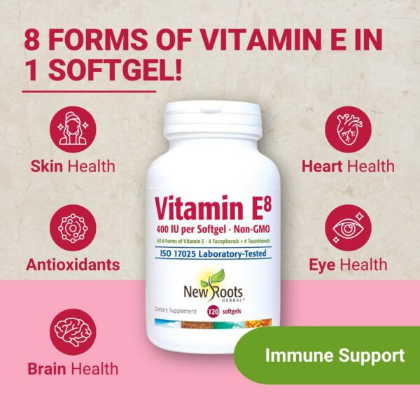 Version 1.0.0 Frasco de Vitamina E NEW ROOTS HERBAL con 8 tipos de vitamina e