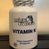 Frasco de vitamina K Natural Creations 60 cápsulas